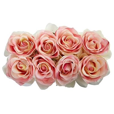 Product: Nearly Natural 1 Roses Silk Arrangement in 9" H Black Vase, Light Pink