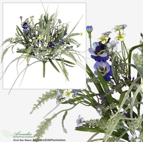 Product: Arcadia Silk Plantation 17" Pansy Astilbe Mixed Artificial Flower Grass Arrangement_Lavender Purple (Pack of 6)