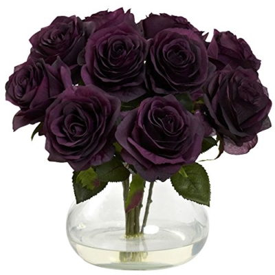 Product: Nearly Natural Rose Arrangement with Vase