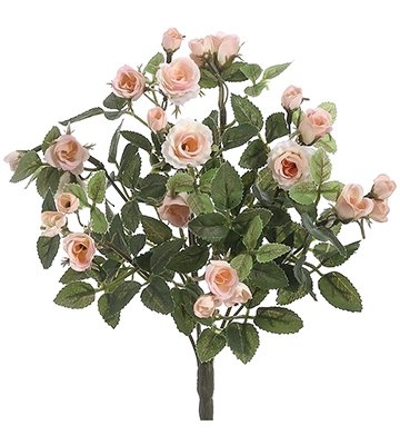 Product: Arcadia Silk Plantation 12.5" Mini Rose Bush x8 Cream Peach (pack of 36)