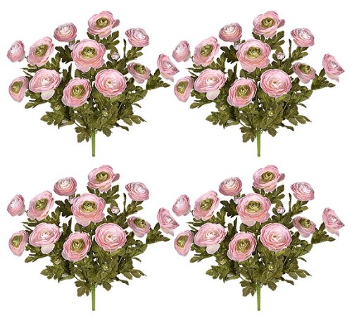 Arcadia Silk Plantation Four Pieces of 18" Artificial Ranunculus Flower Bushes - Artificial Flower Arrangements Product: Arcadia Silk Plantation Four Pieces of 18" Artificial Ranunculus Flower Bushes