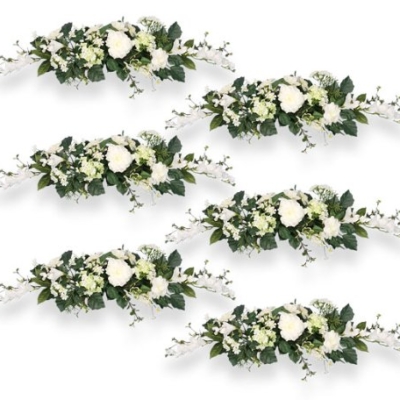 Product: Arcadia Silk Plantation SIX 24" Snowball Swag Artificial Flowers Wedding Decor
