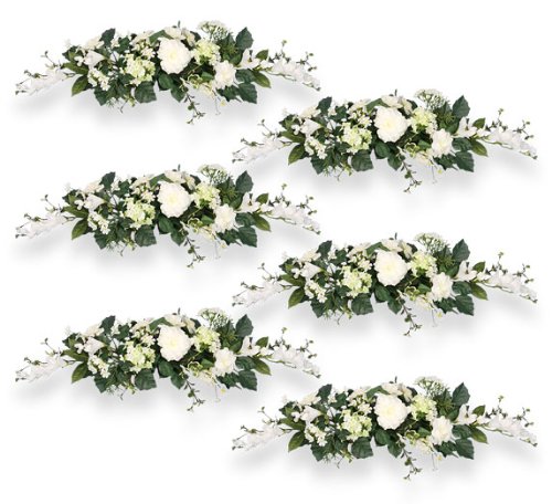 Product: Arcadia Silk Plantation SIX 24" Snowball Swag Artificial Flowers Wedding Decor