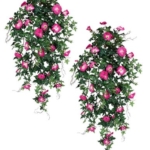 Product: Arcadia Silk Plantation 40" Morning Glory Artificial Hanging Flower Bushes, with No Pot, (Pack of 6)