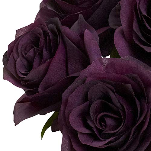Silky Flower Store Artificial Rose Arrangement in Vase, Faux Floral Centerpiece, Decorative Home Office Accent, 11in 1 1 Product: Nearly Natural Rose Arrangement with Vase