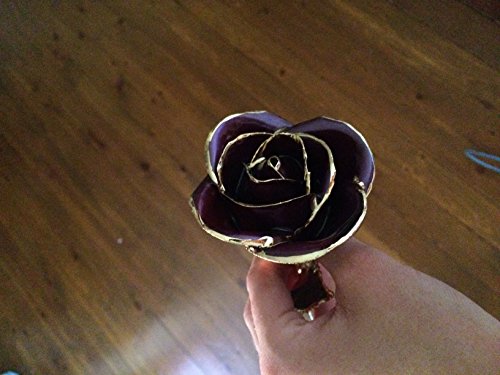 Product: Gold-Trimmed Purple Preserved Rose