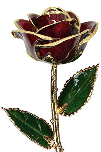 Living Gold Burgundy 24k Gold Rose Real Rose Dipped in Gold - Artificial Flower Arrangements Product: Living Gold Burgundy 24k Gold Rose Real Rose Dipped in Gold