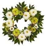 Product: Nearly Natural 4579 24â€ Peony Mum Wreath,17.75'' x 5.25'' x 17.75'' , Green