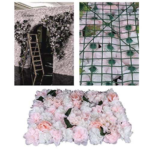 Product: LOYALHEARTDY 6 pcs Flower Wall Panel Artificial Flower Backdrop Silk Flower Bouquet Wall for Home Turf Wedding Party Venue Background Wall Decor（Dahlia,Champagne, Peonies, Leaves）