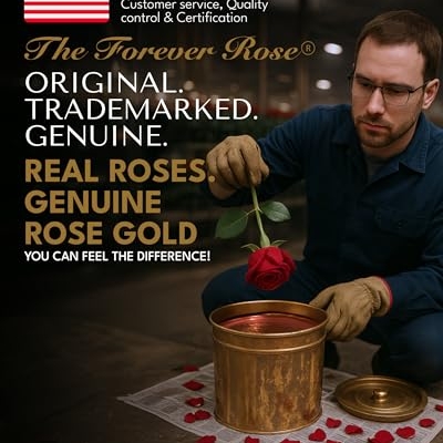 Product: Forever Rose Real Rose Dipped in Rose Gold, Handcrafted Preserved Rose in Luxury Gold Gift Box, Romantic Gift for Her, Elegant Keepsake for Anniversary, Birthday, or Any Special Occasion