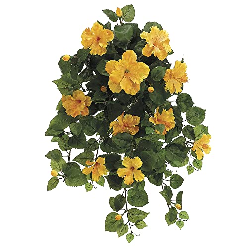 Product: 26" Hibiscus Hanging Bush x13 w/216 Lvs. Yellow (Pack of 4)