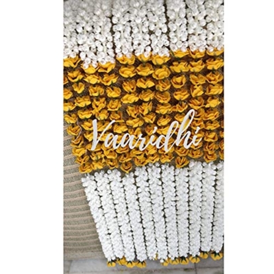 Product: Vaaridhi Artificial Flowers for Home Wendding Decorations 6FT Mogra with Yellow Rose Hangings Pack of 10