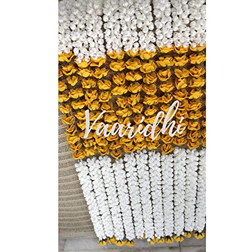 Product: Vaaridhi Artificial Flowers for Home Wendding Decorations 6FT Mogra with Yellow Rose Hangings Pack of 10