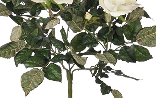 Product: Artificial 21-inch Cream Garden Rose Bush (Set of 6)