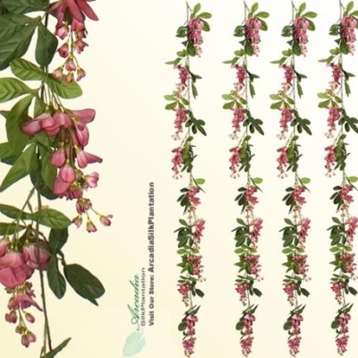 Product: 6' Artificial Wisteria Garlands (pack of 6) Silk Flowers_Mauve