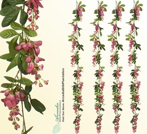 6' Artificial Wisteria Garlands (pack of 6) Silk Flowers_Mauve - Artificial Flower Arrangements Product: 6' Artificial Wisteria Garlands (pack of 6) Silk Flowers_Mauve