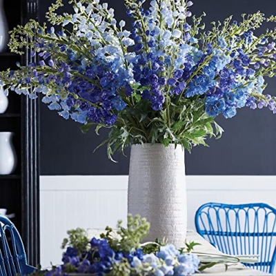 Silky Flower Store Artificial Delphinium Bouquet, Napa Home & Garden Purple Faux Floral Arrangement, 49 Stems, 49in 4 4 Product: Napa Home & Garden Delphinium 49" Stems Bundle of 3 Purple