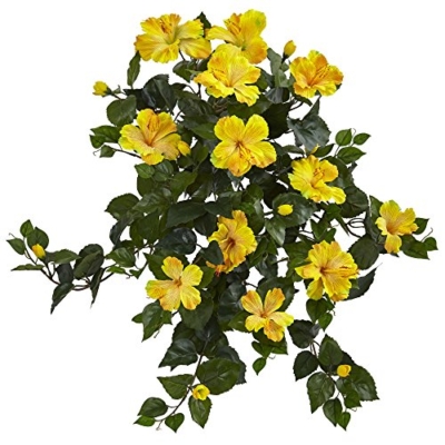 Product: Nearly Natural 24in. Hibiscus Hanging Artificial Plant (Set of 2)