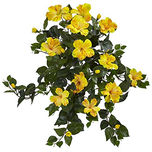 Nearly Natural 24in. Hibiscus Hanging Artificial Plant (Set of 2) - Artificial Flower Arrangements Product: Nearly Natural 24in. Hibiscus Hanging Artificial Plant (Set of 2)