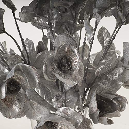 Silky Flower Store Artificial Magnolia with Glitter Effect, Express Blume Faux Floral Decor, Glow in the Dark 20.5cm 2 2 Product: Express Flor 3 Artificial Magnolia Glitter Effect in The Dark