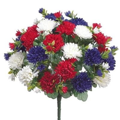 Product: 15" Mum Silk Flower Bush -Assorted (Pack of 12)