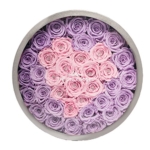 Product: The Only Roses Preserved Roses in Round-Shaped Grey Gift Box | Real Roses That Will Last at Least A Year Love Forever Last Forever (Pink & Purple, Large)