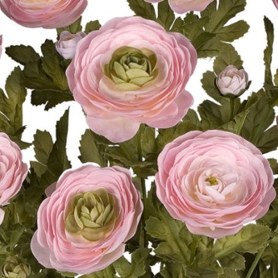 Silky Flower Store Artificial Ranunculus Flower Bushes, Farmhouse Faux Floral Arrangement, 18 Inches 5 5 Product: Arcadia Silk Plantation Four Pieces of 18" Artificial Ranunculus Flower Bushes