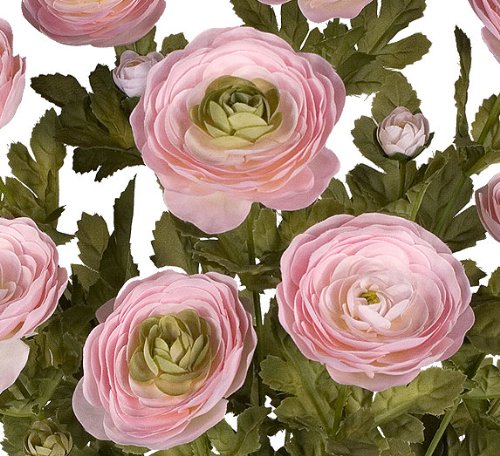 Silky Flower Store Artificial Ranunculus Flower Bushes, Farmhouse Faux Floral Arrangement, 18 Inches 2 2 Product: Arcadia Silk Plantation Four Pieces of 18" Artificial Ranunculus Flower Bushes