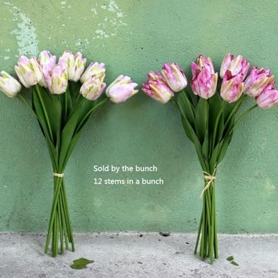 Product: 12 Heads Real Touch Tulip Bouquet,Artificial Flower Bundle for Wedding Party Decor Table Floral Centerpiece(NO VASE) for Wedding/Home Decoration(10stems,Pink)