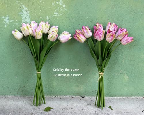 Product: 12 Heads Real Touch Tulip Bouquet,Artificial Flower Bundle for Wedding Party Decor Table Floral Centerpiece(NO VASE) for Wedding/Home Decoration(10stems,Pink)