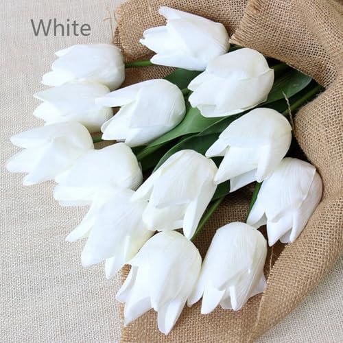 Product: 12 Heads Real Touch Tulip Bouquet,Artificial Flower Bundle for Wedding Party Decor Table Floral Centerpiece(NO VASE) for Wedding/Home Decoration(10stems,Pink)