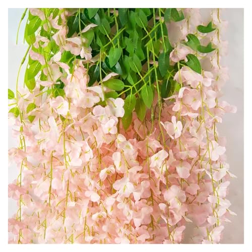 Product: 12 Pcs Artificial Flowers Silk Wisteria Vine Fake Silk Hanging Flower for Wedding Party Garden Outdoor Greenery Home(A)