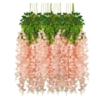 Product: 12 Pcs Artificial Flowers Silk Wisteria Vine Fake Silk Hanging Flower for Wedding Party Garden Outdoor Greenery Home(A)