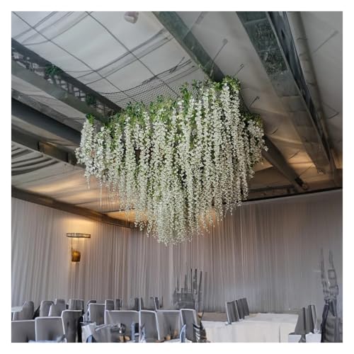 Product: 12 Pcs Artificial Flowers Silk Wisteria Vine Fake Silk Hanging Flower for Wedding Party Garden Outdoor Greenery Home(A)