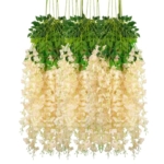 Product: 12 Pcs Artificial Flowers Silk Wisteria Vine Fake Silk Hanging Flower for Wedding Party Garden Outdoor Greenery Home(D)