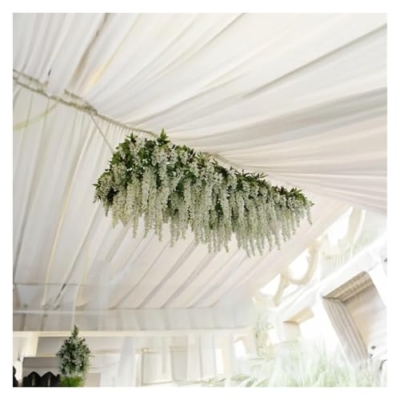 Product: 12 Pcs Artificial Flowers Silk Wisteria Vine Fake Silk Hanging Flower for Wedding Party Garden Outdoor Greenery Home(D)
