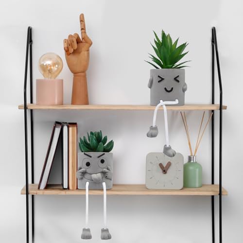 Product: 2 Pcs Plastic Fake Plants with Cement Potted, Artificial Plants Indoor, Small Artificial Plants in Pots, Mini Fake Succulents Plants for Office Desk Bedroom Bathroom Home Decoration Accessories