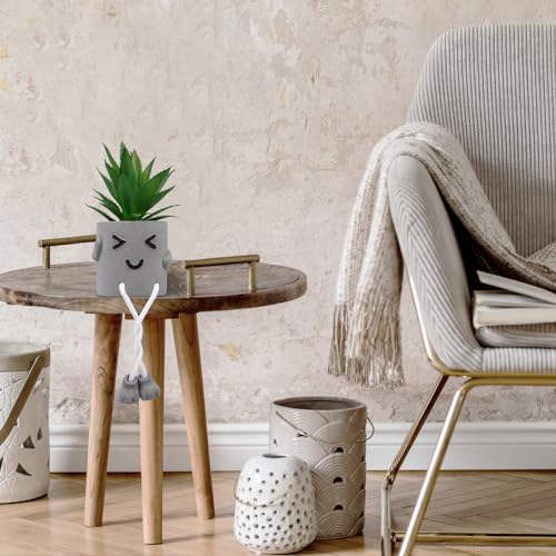 Product: 2 Pcs Plastic Fake Plants with Cement Potted, Artificial Plants Indoor, Small Artificial Plants in Pots, Mini Fake Succulents Plants for Office Desk Bedroom Bathroom Home Decoration Accessories