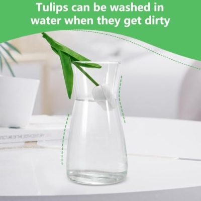 Silky Flower Store Artificial Tulips White Cream Faux Flowers, Graves Garden Outdoors Vase, 20 PCS, 20cm 9 9 Product: 20 PCS Artificial Tulips, Artificial Flowers for Graves, Decoration, Garden and Outdoors, Fake Tulips Faux Flowers That Look Real Artificial Flowers in Vase White Artificial Flowers Gift Tulips Cream
