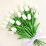 Product: 20 PCS Artificial Tulips, Artificial Flowers for Graves, Decoration, Garden and Outdoors, Fake Tulips Faux Flowers That Look Real Artificial Flowers in Vase White Artificial Flowers Gift Tulips Cream
