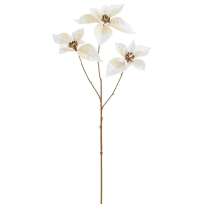 Product: 35.5" Silk Poinsettia Flower Stem -Cream (Pack of 12)
