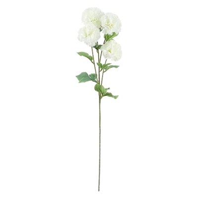 Silky Flower Store Artificial White Carnation Flowers, Faux Silk Stem, Leaf Design, 70cm 6 6 Product: Leaf Design Artificial Carnation Flowers