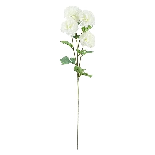 Silky Flower Store Artificial White Carnation Flowers, Faux Silk Stem, Leaf Design, 70cm 1 1 Product: Leaf Design Artificial Carnation Flowers