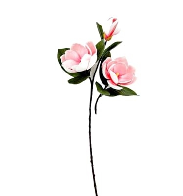 Product: 3PCS Pink 3 Heads Magnolia Stem,30" Realistic Artificial Flower for Wedding Table DIY Floral Arrangement Party Home Decor(NO VASE) for Wedding/Home Decoration