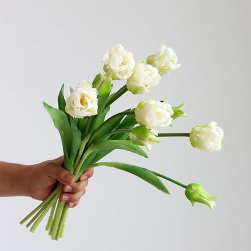 Product: 3 Bunches Artificial Tulip Bouquet, Real Touch Flower Bundle for Home Decor Wedding Party DIY Bouquet for Wedding/Home Decoration