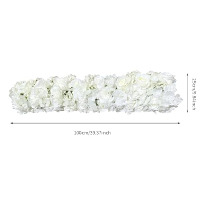Product: KHROOLT 1 Meter Artificial Flower Garland, White Rose Hydrangea Dahlia Silk Fake Flowers for Wedding Arch Aisle Decoration, Home Party Decor
