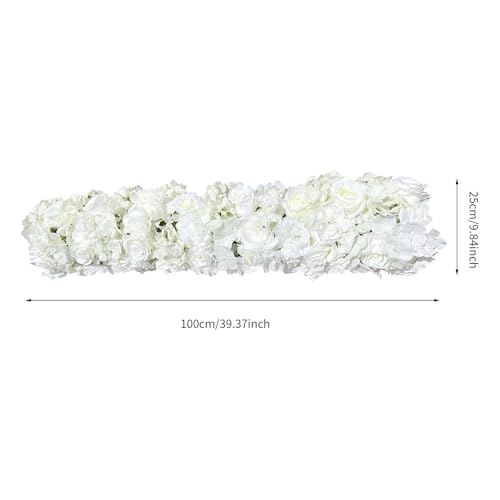 Product: KHROOLT 1 Meter Artificial Flower Garland, White Rose Hydrangea Dahlia Silk Fake Flowers for Wedding Arch Aisle Decoration, Home Party Decor
