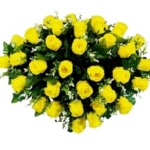 Product: Jucgghk Vivid and Realistic Floral Art 28" Yellow Roses Artificial Flowers, Fake Headstone Saddle, Sympathy Floral Arrangements for Outdoor Gravestone Decorations
