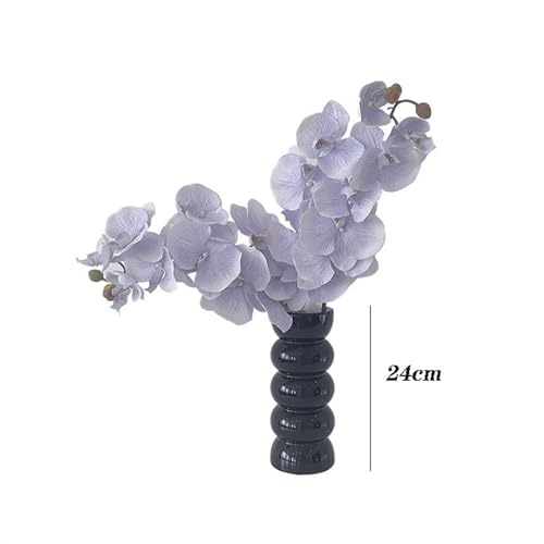 Product: Fake Flowers with Vase European Style Simulation Flowers Mauve Iris Bouquet Living Room Entrance Decorative Flowers Fake Flowers Ornaments Plant Decor (B)