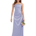 Product: WDCVGTR Pleated Satin Junior Bridesmaid Dress for Wedding Lavender Sleeveless Flower Girl Dress Little Girls Holiday Pageant Elegant Gowns 8
